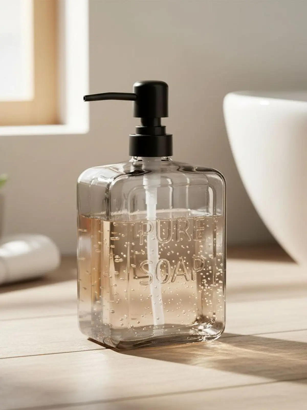 Dispensador de Vidrio para Jabon Premium 580ml
