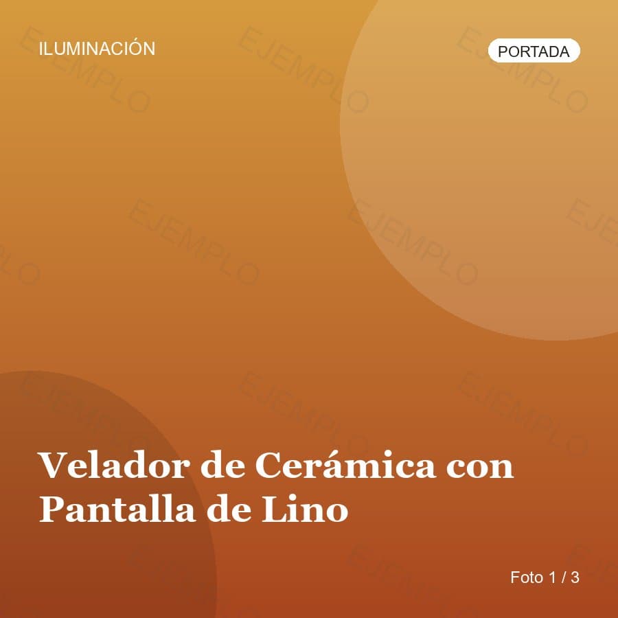 Velador de Cerámica con Pantalla de Lino